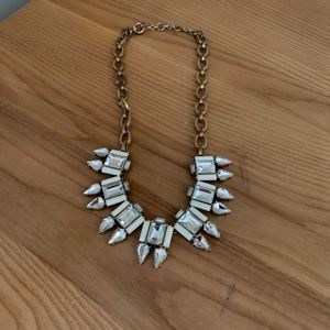 J. Crew Crystal and White Necklace